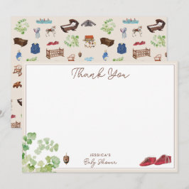 Cartão De Agradecimento Chá de fraldas de Brinquedos Neutros de Sexo Vinta