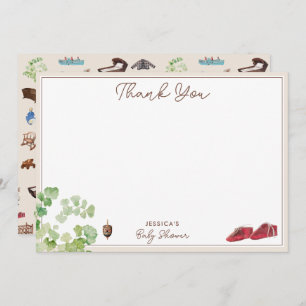 Cartão De Agradecimento Chá de fraldas de Brinquedos Neutros de Sexo Vinta