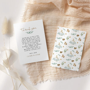 Cartão De Agradecimento Chá de fraldas De Brinquedos Neutros Para O Gênero