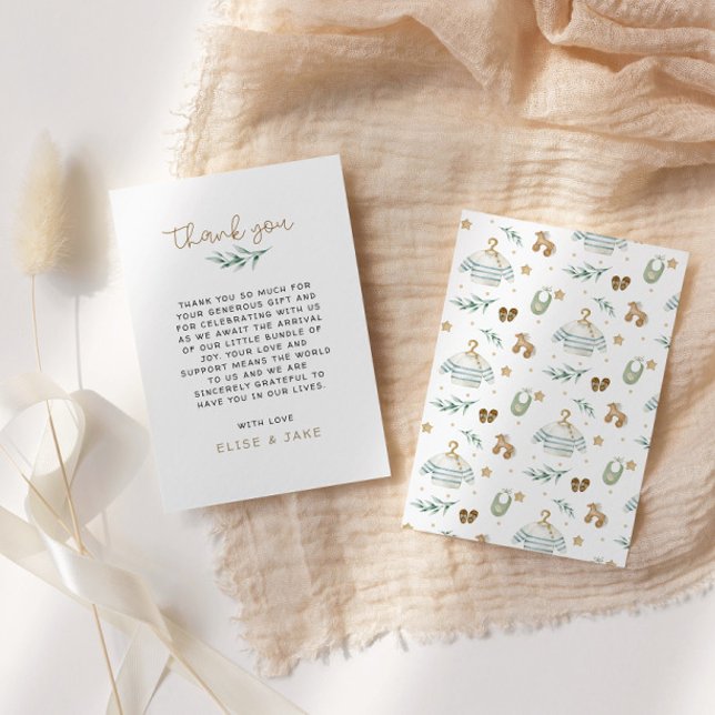 Cartão De Agradecimento Chá de fraldas De Brinquedos Neutros Para O Gênero (Criador carregado)