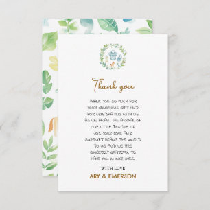 Cartão De Agradecimento Chá de fraldas De Brinquedos Neutros Para O Gênero