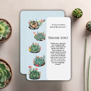 Cartão De Agradecimento Chá de fraldas de Cactus Suculto Moderno