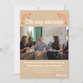 Cartão De Agradecimento Chá de fraldas de camarão