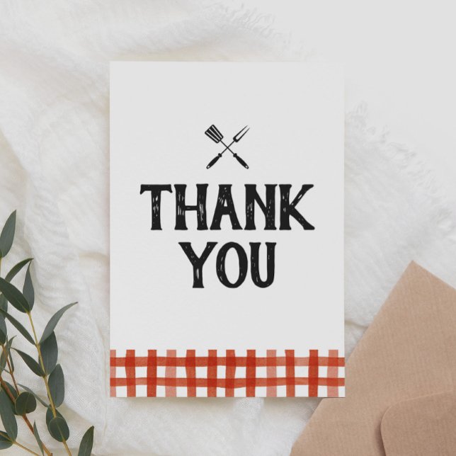 Cartão De Agradecimento Chá de fraldas de churrasco Baby Q (Criador carregado)