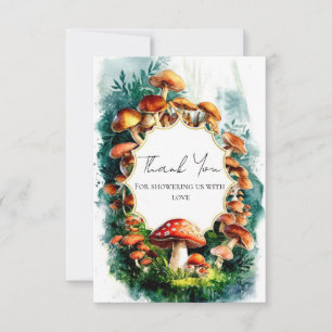 Cartão De Agradecimento Chá de fraldas de Cogumelo Simples Woodland
