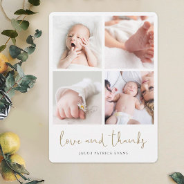 Cartão De Agradecimento Chá de fraldas de Colagem Multifotônica Moderna El