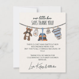 Cartão De Agradecimento Chá de fraldas de Dia das Bruxas do Menino Boo