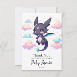 Cartão De Agradecimento Chá de fraldas de Dragão Moderno Elegante