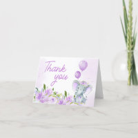 Chá de fraldas de Elefante Floral Roxo