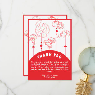 Cartão De Agradecimento Chá de fraldas de entrega especial de pizza