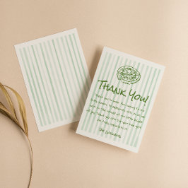 Cartão De Agradecimento Chá de fraldas de entrega especial de pizza verde 
