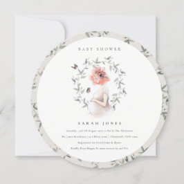 Cartão De Agradecimento Chá de fraldas de Folhagem para Mulheres Esperante