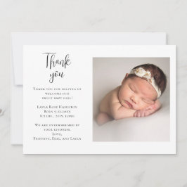 Cartão De Agradecimento Chá de fraldas de Foto Manuscrito Obrigado