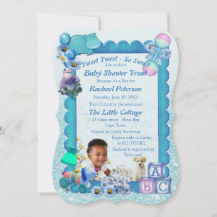 Cartão De Agradecimento Chá de fraldas de fotografar azul verde Turquesa