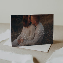 Cartão De Agradecimento Chá de fraldas De Fotografia Dobrada Neutral Por S