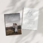 Cartão De Agradecimento Chá de fraldas de Fotografia Vertical Neutro Whims<br><div class="desc">Apresentando nosso cartões de agradecimentos de chá de fraldas vertical neutro e balbucioso, perfeito para qualquer estação, seja outono, inverno, primavera ou verão! Este cartão tem uma vibração boho-chic com caligrafia moderna e elegante e um design preto-e-branco minimalista. É bonito e único, com um toque de chique antigo, fazer perfeito...</div>