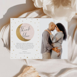 Cartão De Agradecimento Chá de fraldas de fotos das luas e estrelas