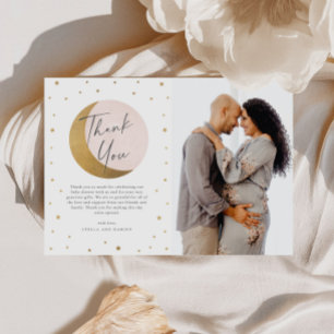 Cartão De Agradecimento Chá de fraldas de fotos das luas e estrelas