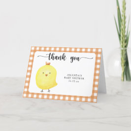 Cartão De Agradecimento Chá de fraldas de frango de bebê bonito obrigado v