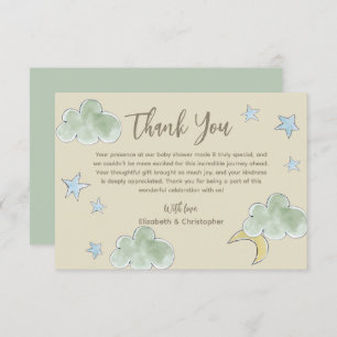 Cartão De Agradecimento Chá de fraldas de Garotas Neutrais das Estrelas