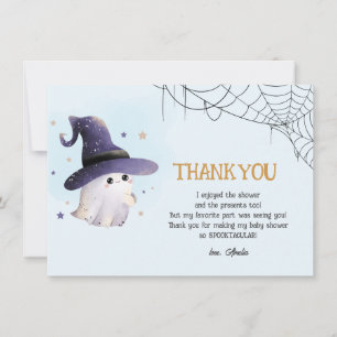 Cartão De Agradecimento Chá de fraldas de garotinho do Boo Halloween