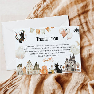 Cartão De Agradecimento Chá de fraldas de Halloween