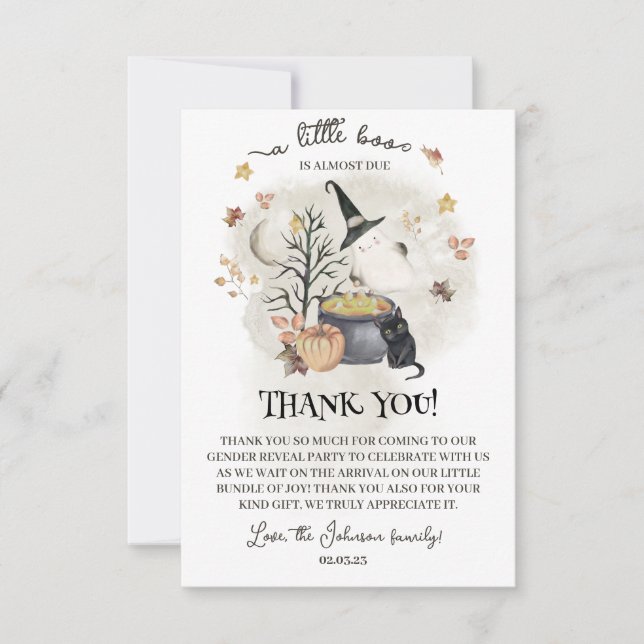 Cartão De Agradecimento Chá de fraldas de Halloween está quase a chegar. (Frente)