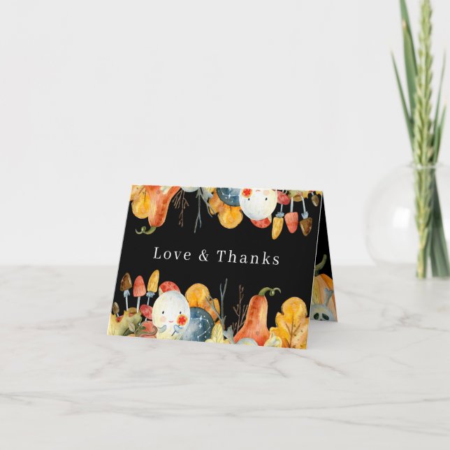 Cartão De Agradecimento Chá de fraldas De Halloween Fantástico Obrigado (Frente)