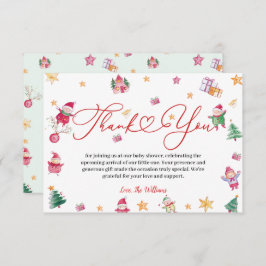 Cartão De Agradecimento Chá de fraldas de inverno