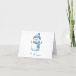 Cartão De Agradecimento Chá de fraldas de inverno Blue Snowman