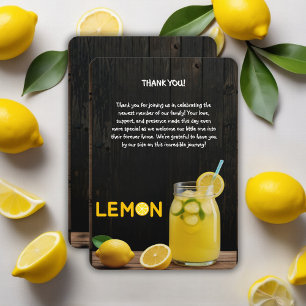 Cartão De Agradecimento Chá de fraldas de limonada russa