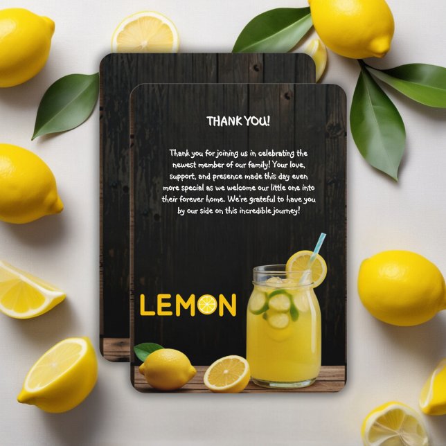 Cartão De Agradecimento Chá de fraldas de limonada russa (Criador carregado)