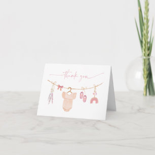 Cartão De Agradecimento Chá de fraldas de linha de estreia de bebê de boho