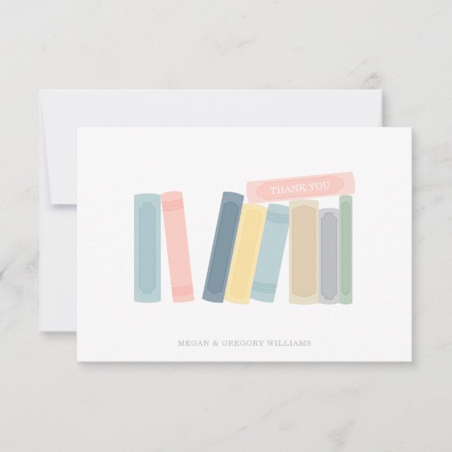 Cartão De Agradecimento Chá de fraldas de Livro Obrigado (Frente)