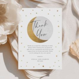 Cartão De Agradecimento Chá de fraldas de lua e estrelas