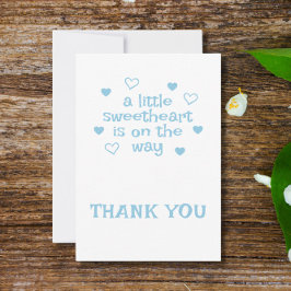 Cartão De Agradecimento Chá de fraldas De Menino Azul Bonito Obrigado Cart