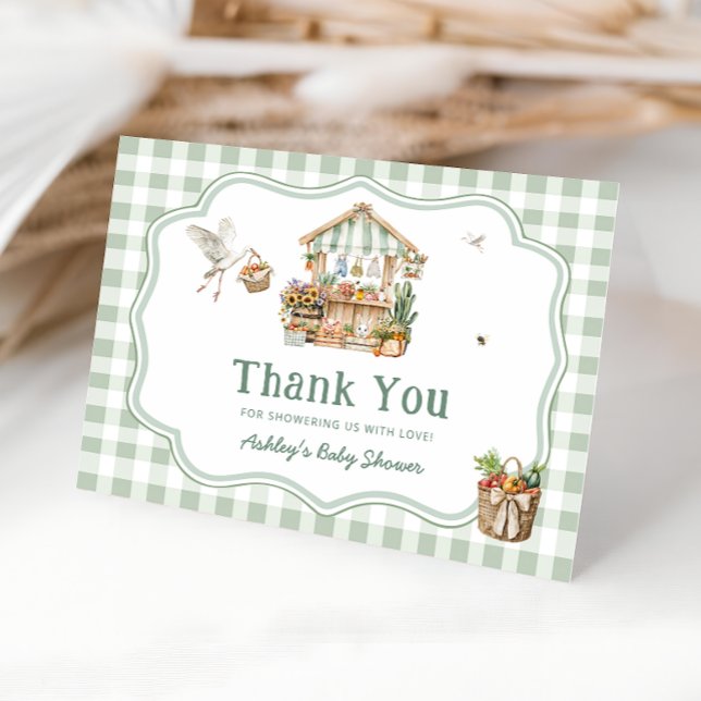 Cartão De Agradecimento Chá de fraldas De Mercado Para Agricultores Localm (Criador carregado)