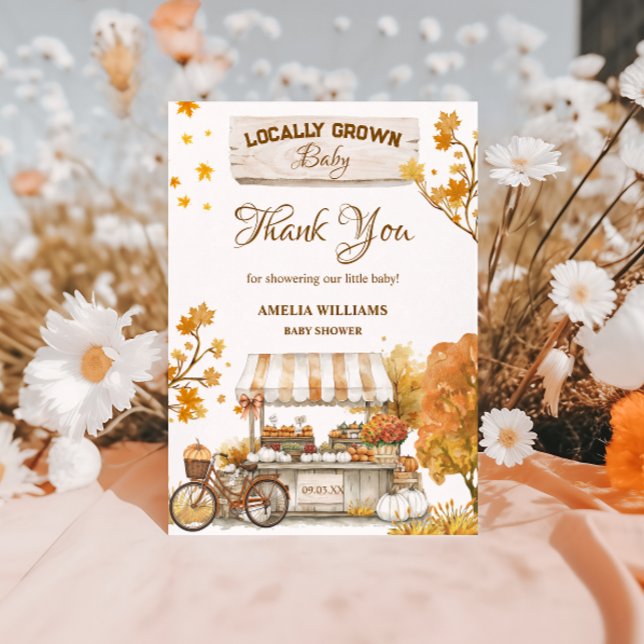 Cartão De Agradecimento Chá de fraldas de Mercado Russo dos Agricultores d (Criador carregado)