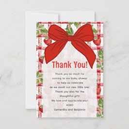 Cartão De Agradecimento Chá de fraldas de morango