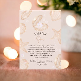 Cartão De Agradecimento Chá de fraldas de pérolas de verão bonito