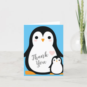 Cartão De Agradecimento Chá de fraldas de pinguim