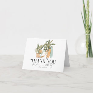 Cartão De Agradecimento Chá de fraldas de pranchas com palma de Conselho