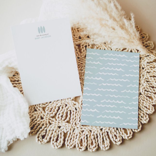 Cartão De Agradecimento Chá de fraldas de prancheta azul Conselho (Criador carregado)