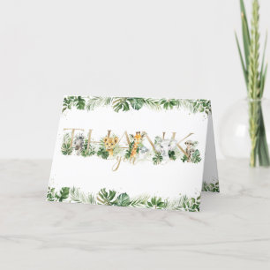 Cartão De Agradecimento Chá de fraldas de primeiro aniversario verde de an