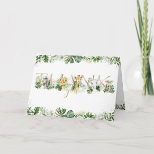 Cartão De Agradecimento Chá de fraldas de primeiro aniversario verde de an