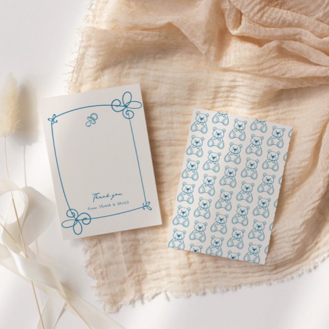 Cartão De Agradecimento Chá de fraldas de quadro de Arco ondulado esculpid (Criador carregado)