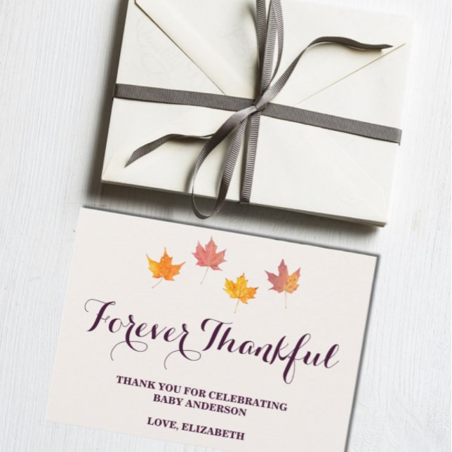 Cartão De Agradecimento Chá de fraldas de queda das folhas do mapeamento (Criador carregado)