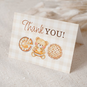 Cartão De Agradecimento Chá de fraldas de Queda do Urso de Teddy Cutie Pie