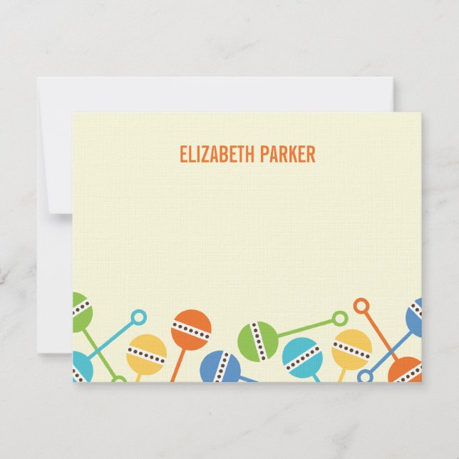 Cartão De Agradecimento Chá de fraldas De Rattles Modernos Obrigado Cartõe (Frente)