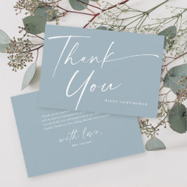 Cartão De Agradecimento Chá de fraldas de Script Elegante Moderno